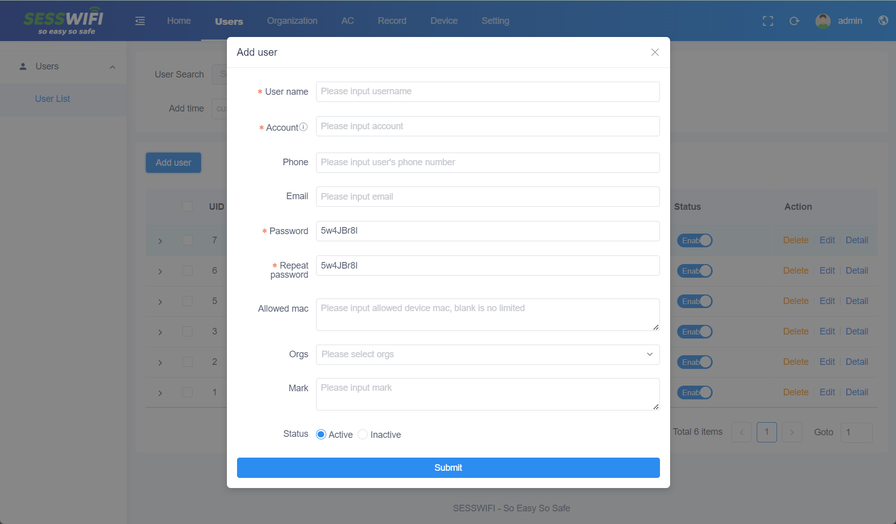 create user